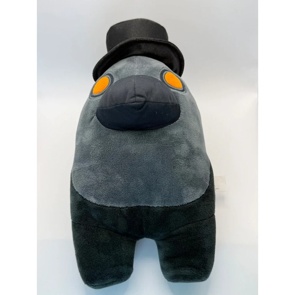Toikido‎ Among Us Plush Grey Crewmate with Black Top Hat and Crow Beak 10540